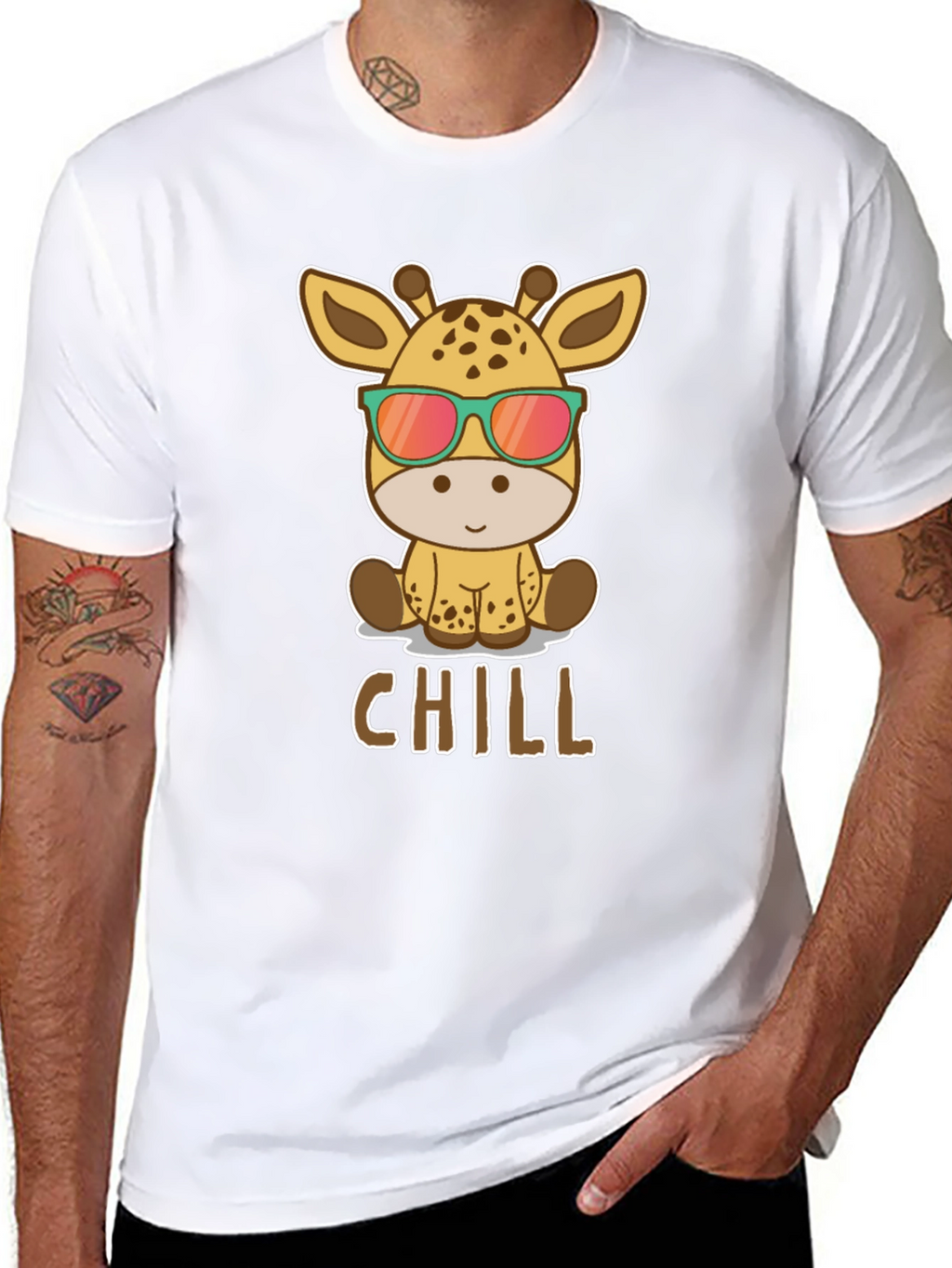 Chill Giraffe T-Shirt - Cool Animal Graphic Tee