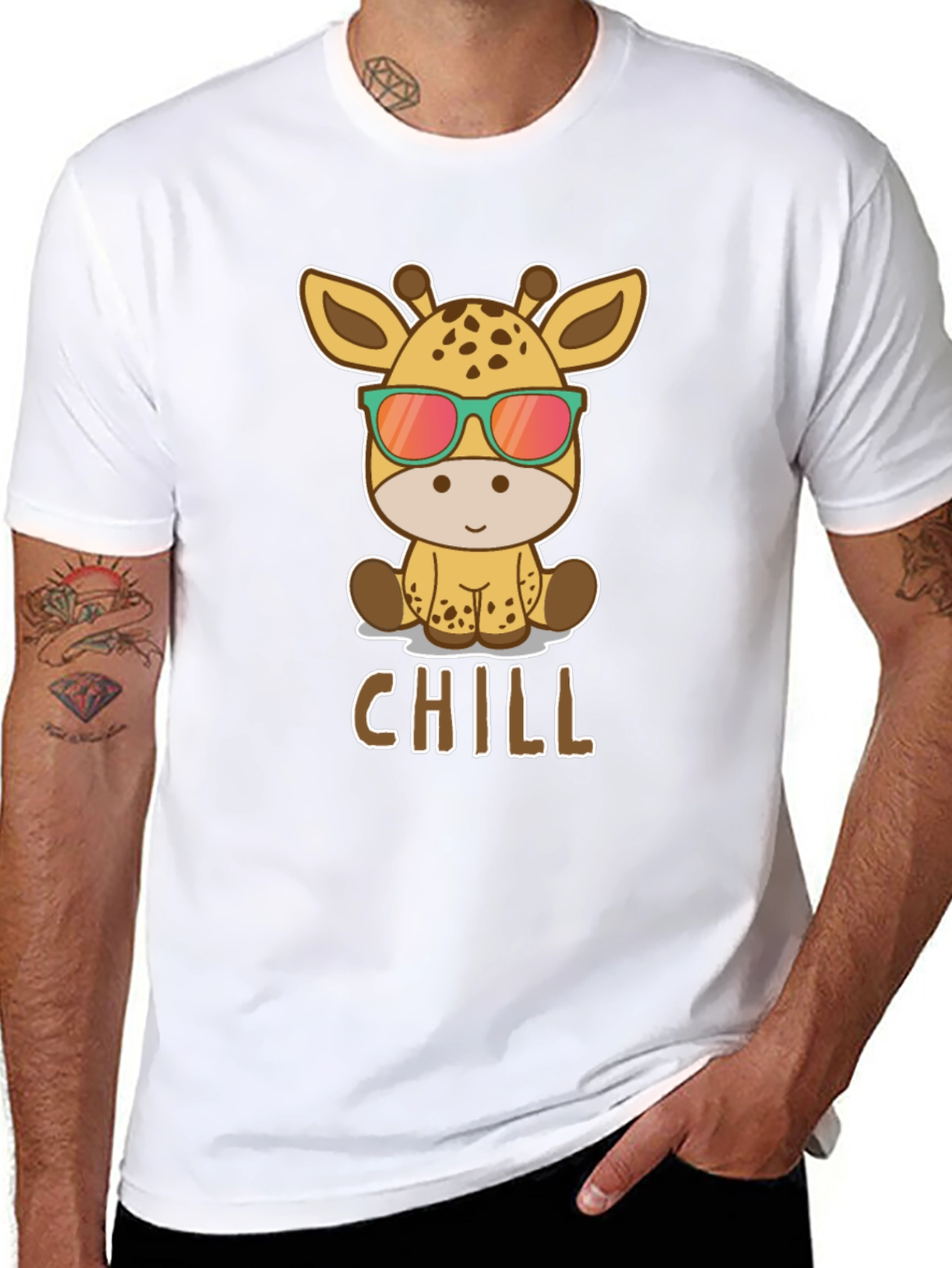 Chill Giraffe T-Shirt - Cool Animal Graphic Tee