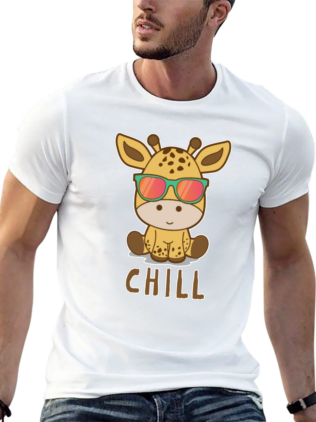 Chill Giraffe T-Shirt - Cool Animal Graphic Tee