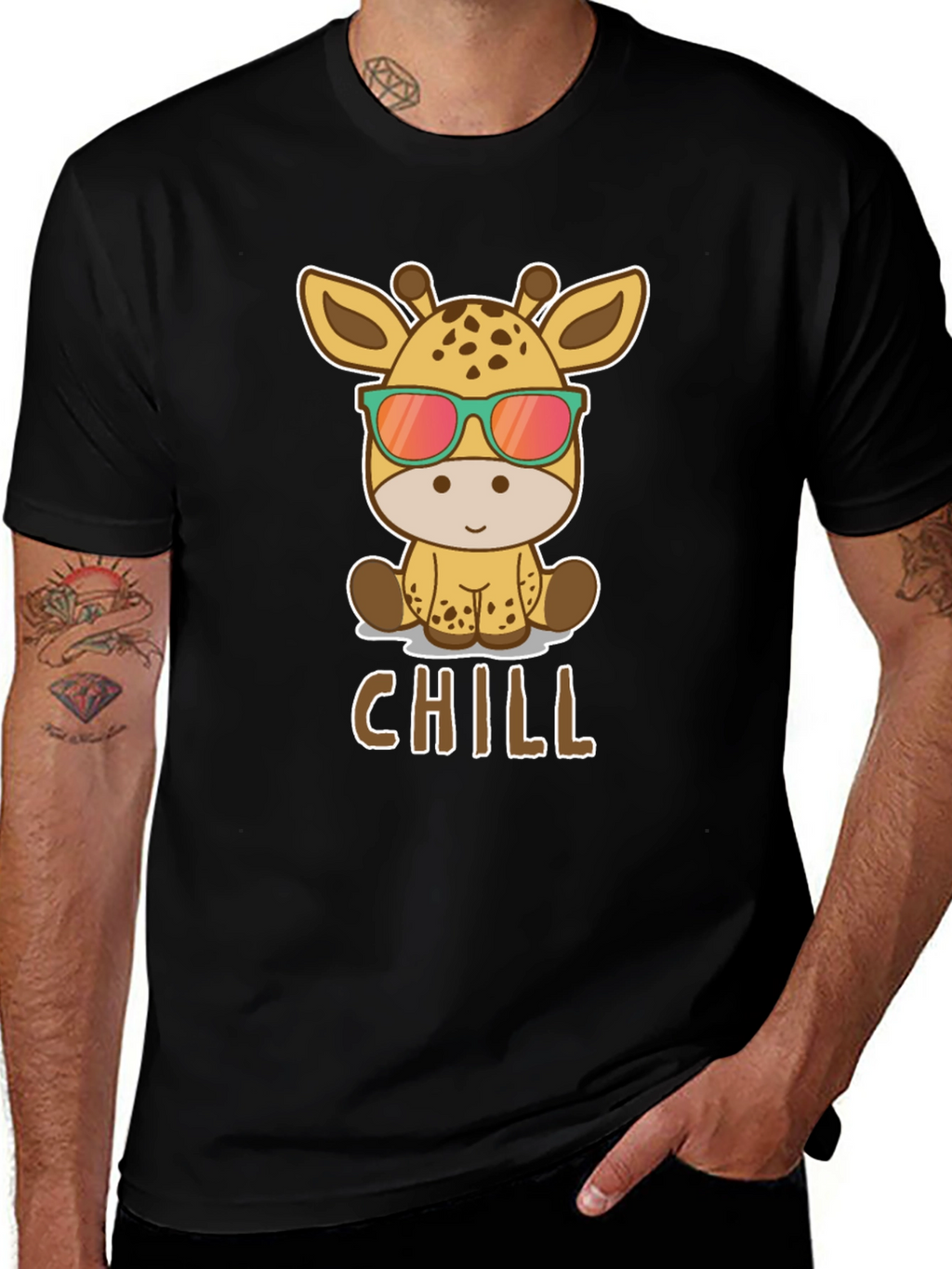 Chill Giraffe T-Shirt - Cool Animal Graphic Tee
