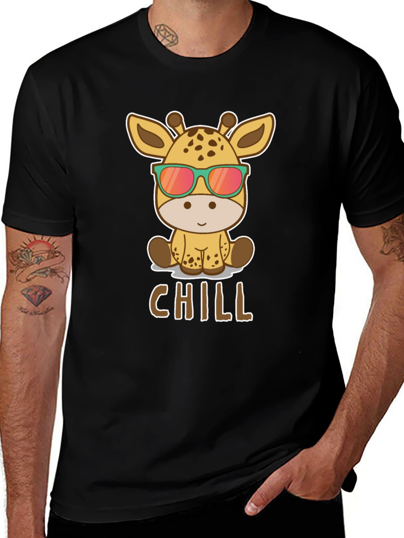 Chill Giraffe T-Shirt - Cool Animal Graphic Tee