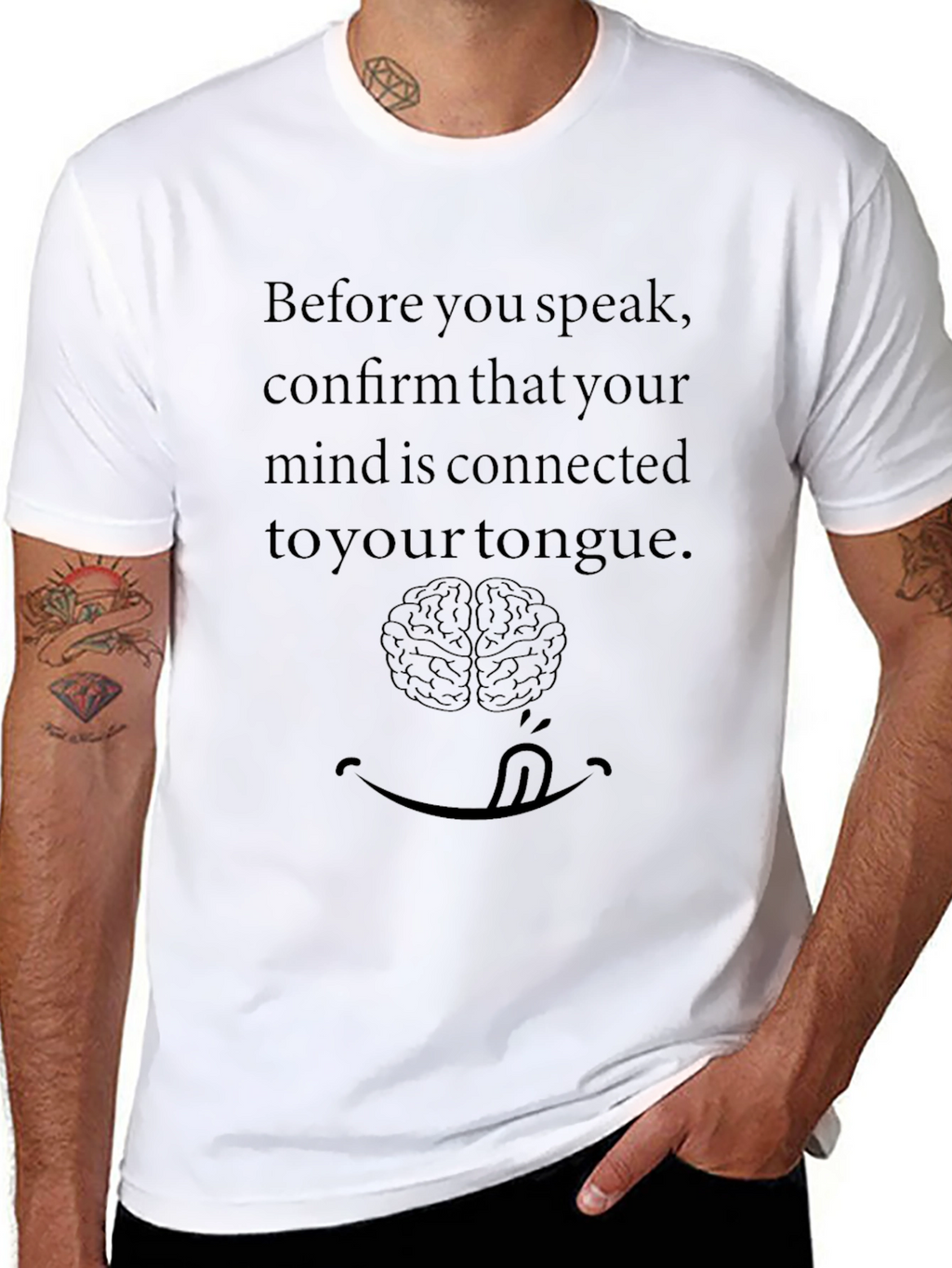 Mind-Tongue Connection Graphic T-Shirt - Black