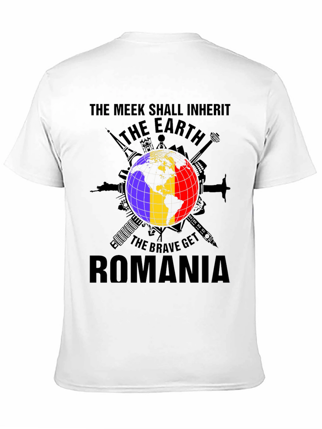 Romania Earth Graphic Tee - Patriotic Pride