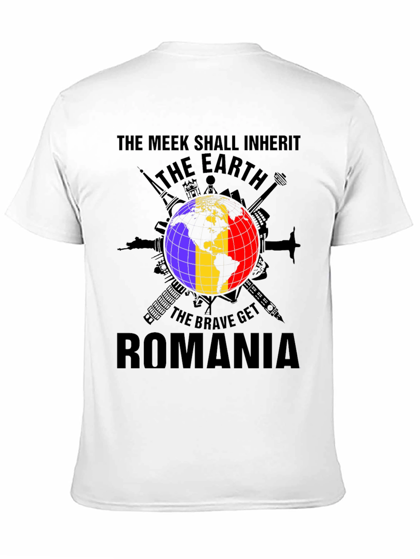 Romania Earth Graphic Tee - Patriotic Pride