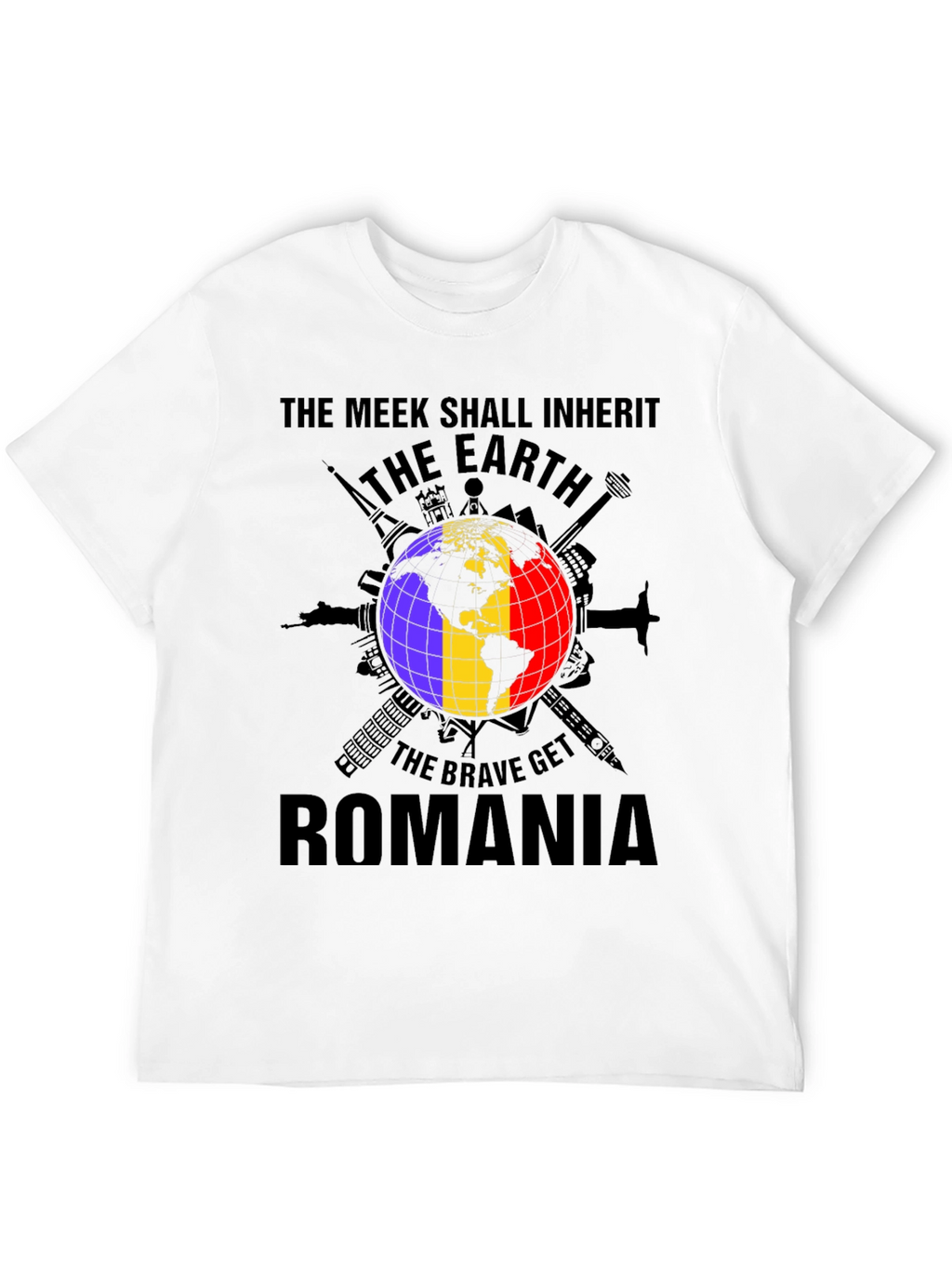 Romania Earth Graphic Tee - Patriotic Pride