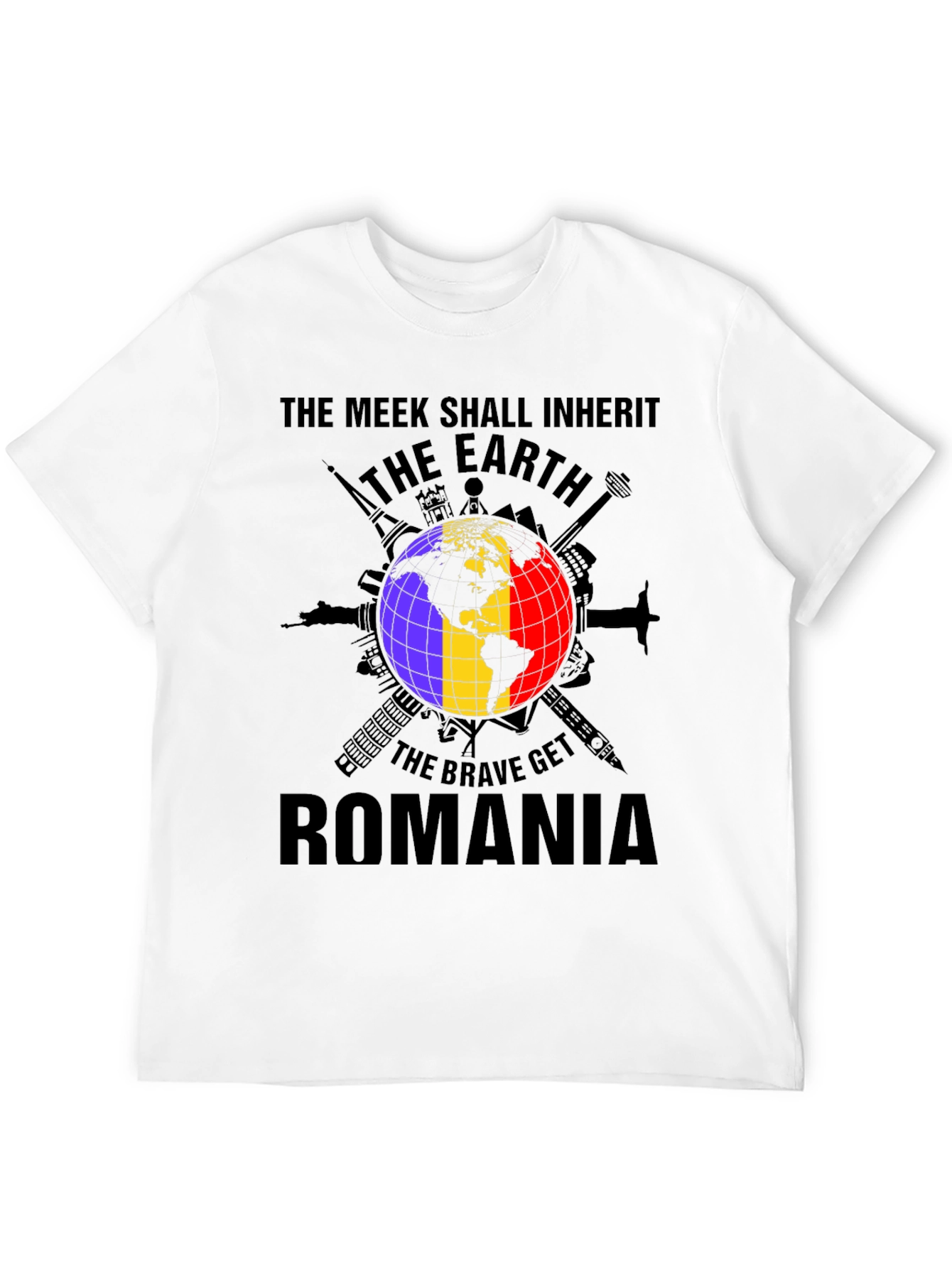 Romania Earth Graphic Tee - Patriotic Pride