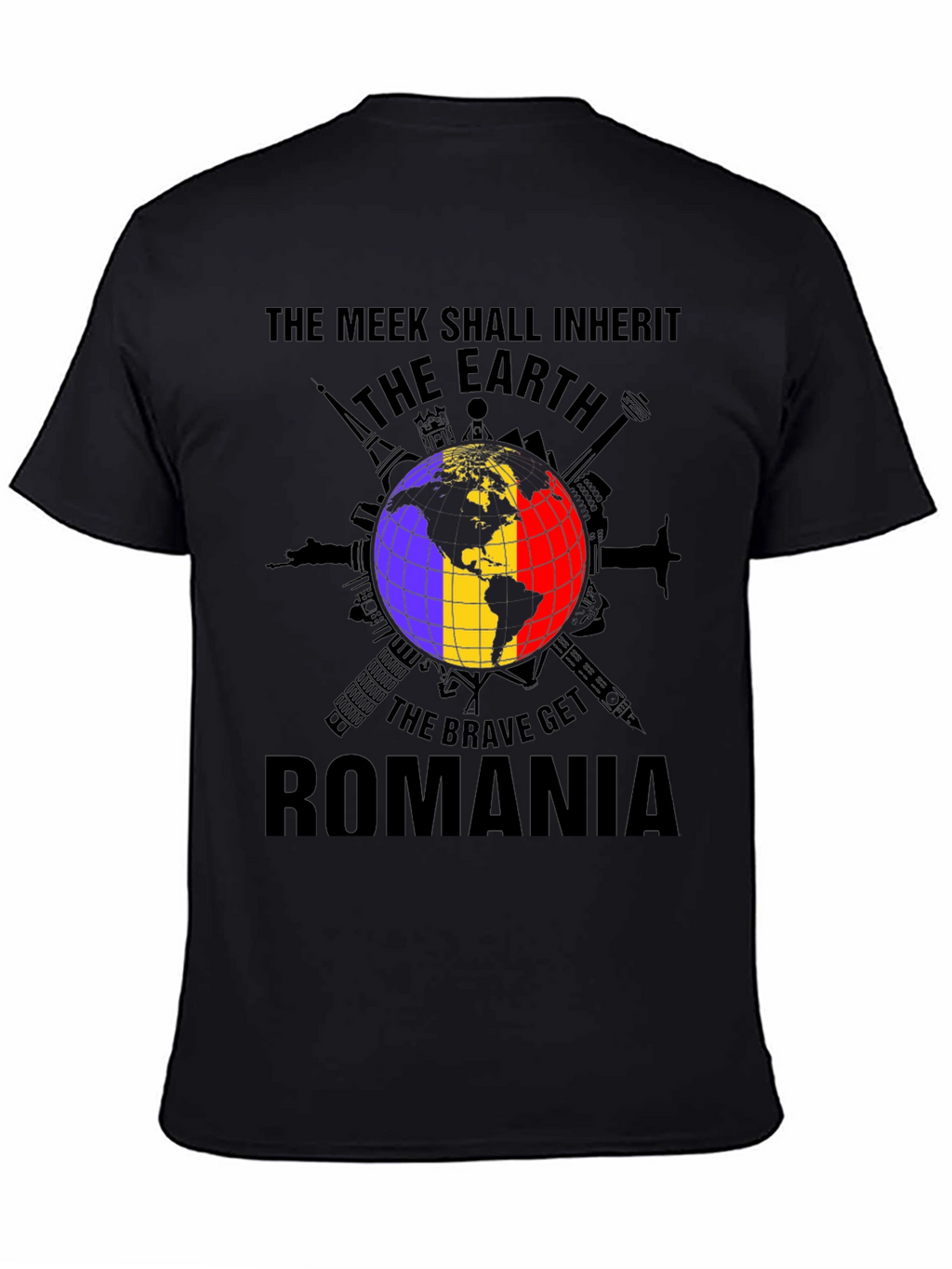 Romania Earth Graphic Tee - Patriotic Pride