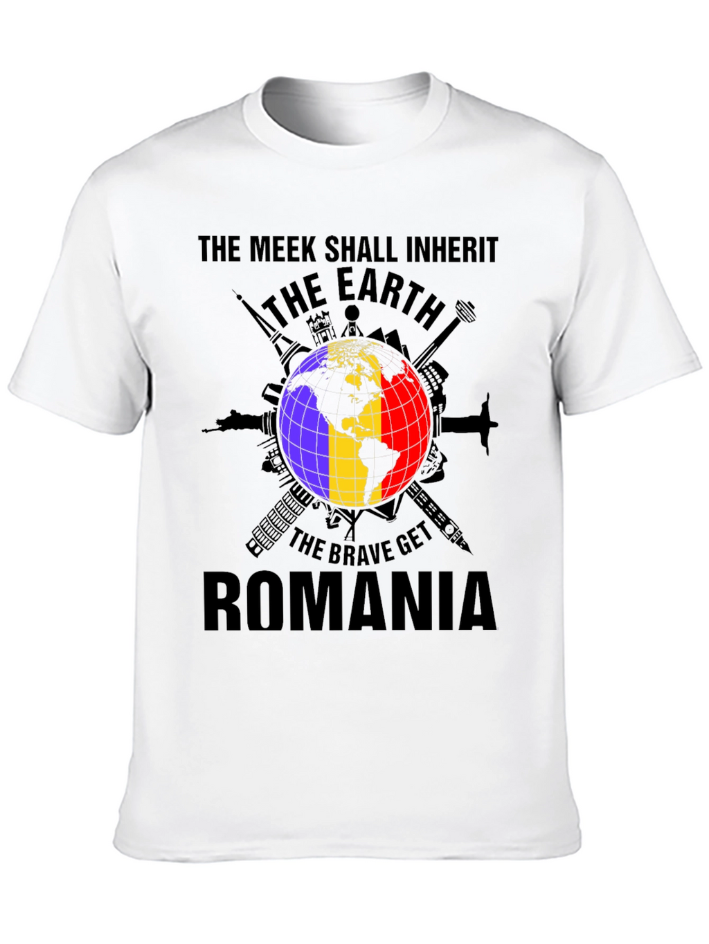 Romania Earth Graphic Tee - Patriotic Pride