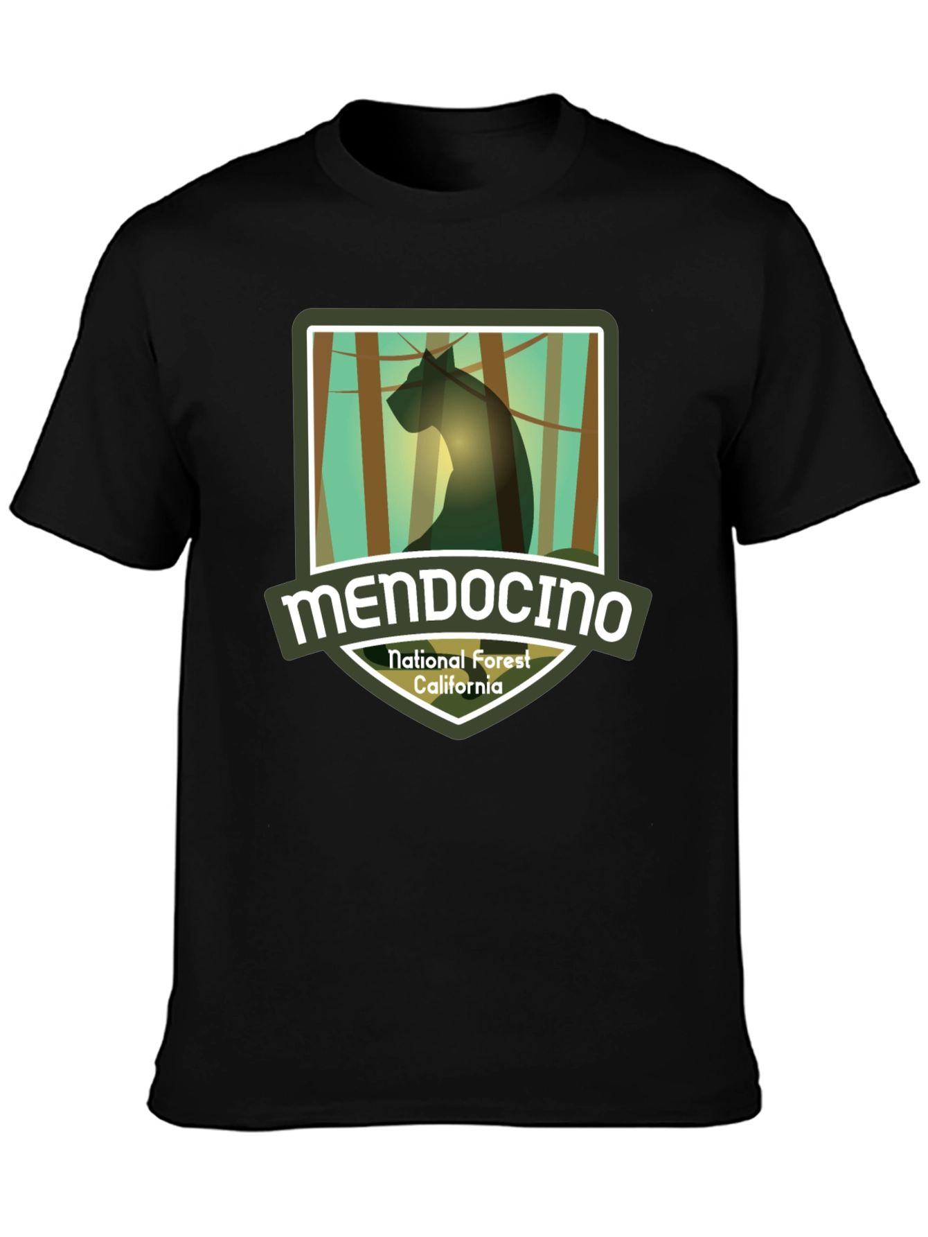 Mendocino National Forest T-Shirt - California Bear Tee