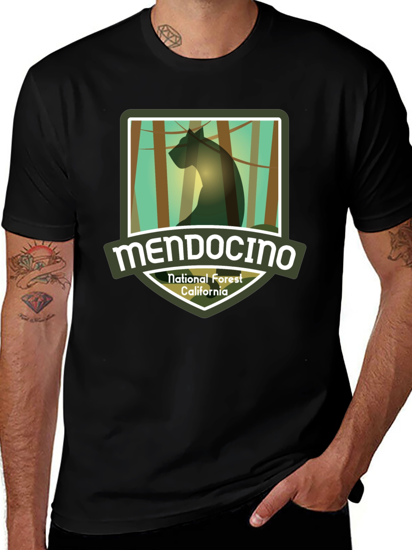 Mendocino National Forest T-Shirt - California Bear Tee