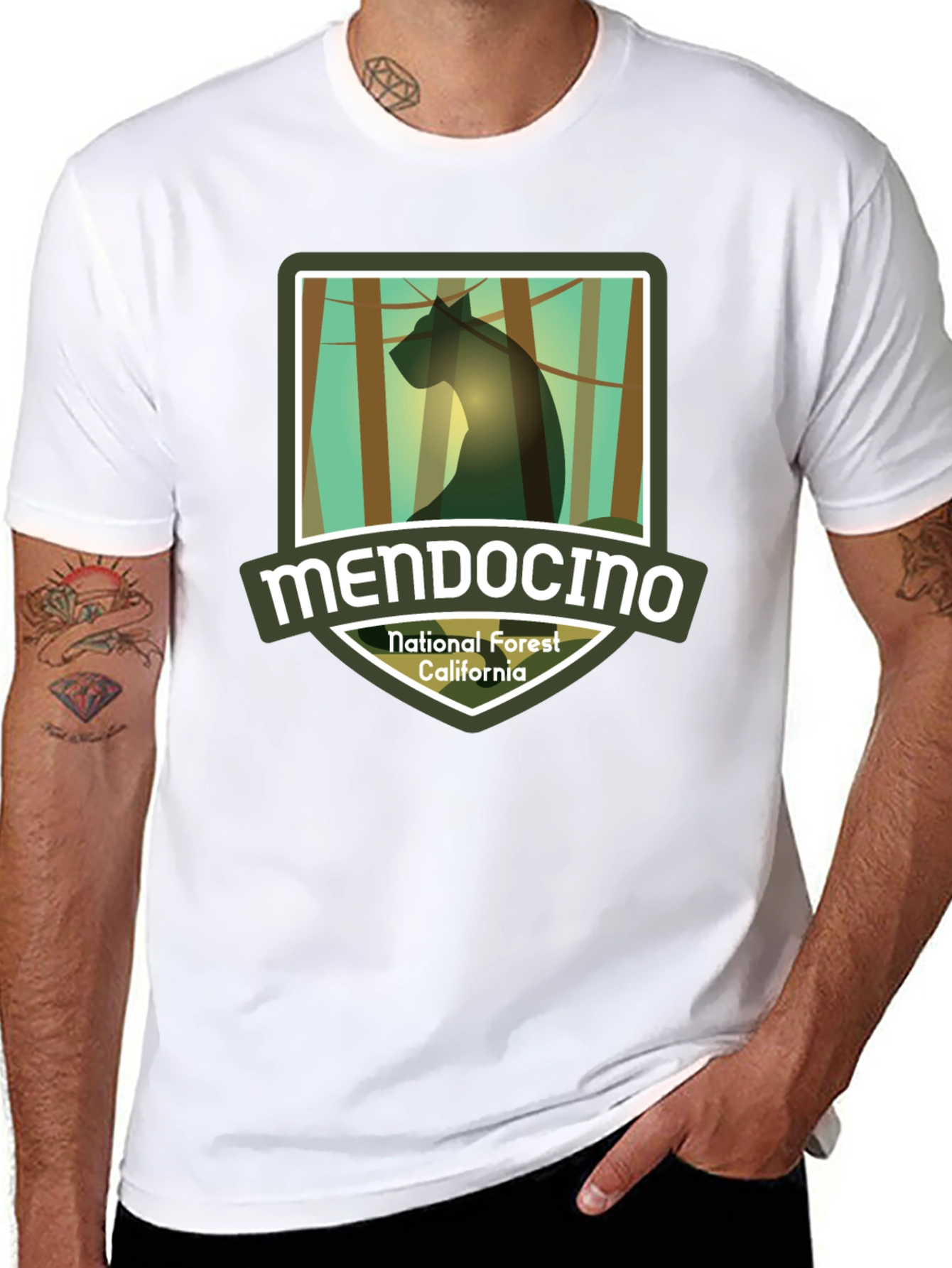 Mendocino National Forest T-Shirt - California Bear Tee