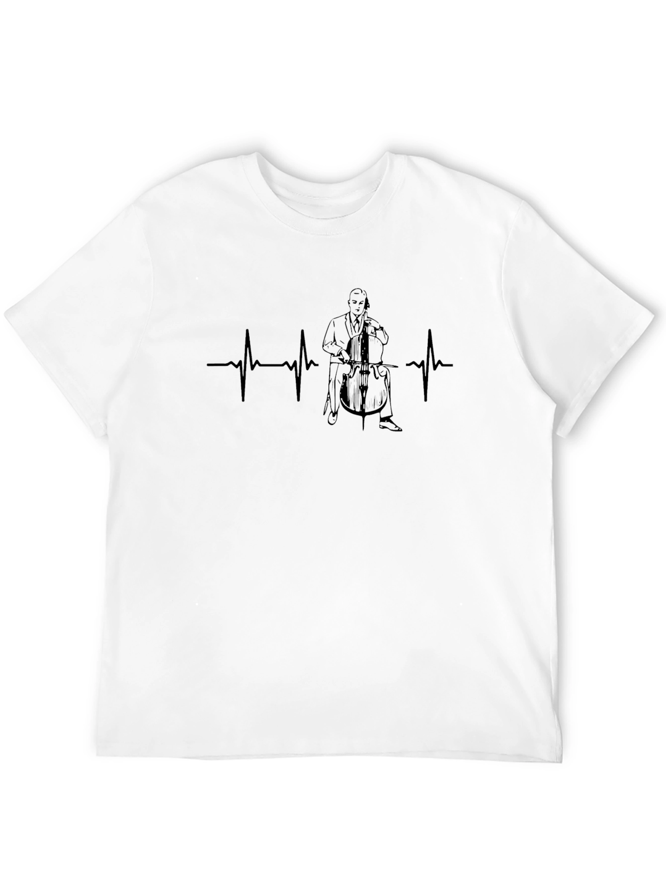 Cello Heartbeat T-Shirt - Musician ECG Tee