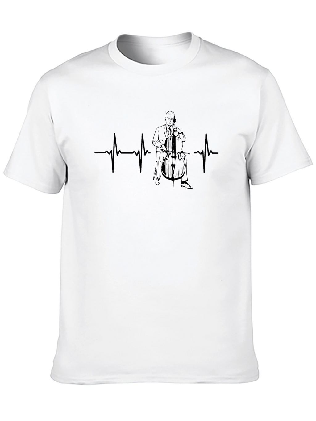 Cello Heartbeat T-Shirt - Musician ECG Tee
