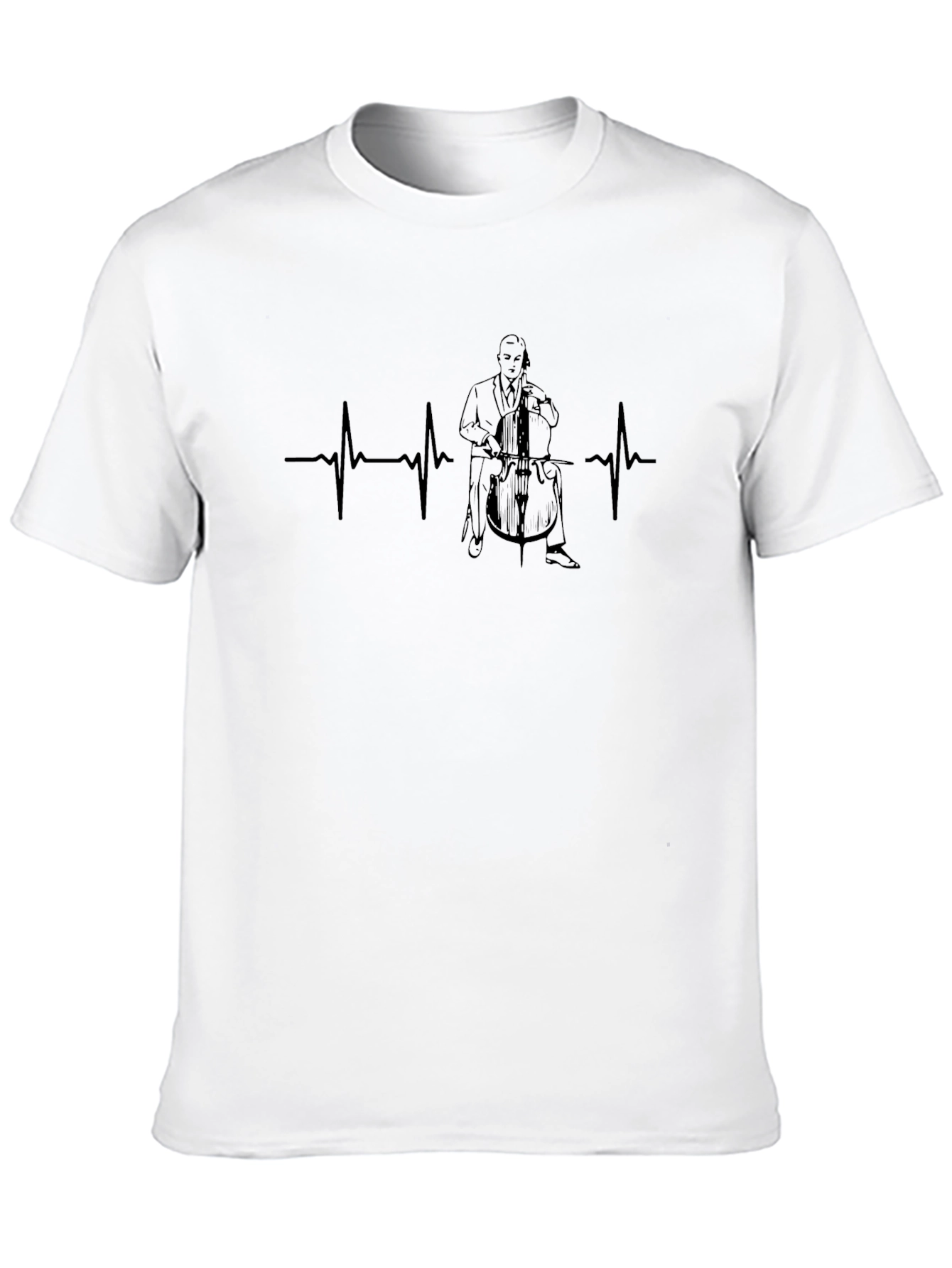 Cello Heartbeat T-Shirt - Musician ECG Tee