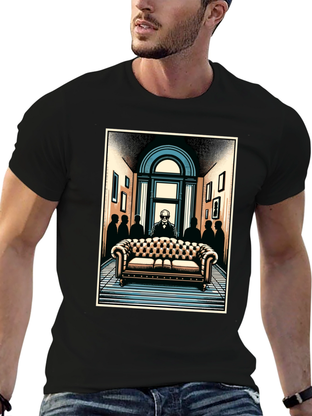 Psychiatrist Couch Graphic Tee - Black T-Shirt