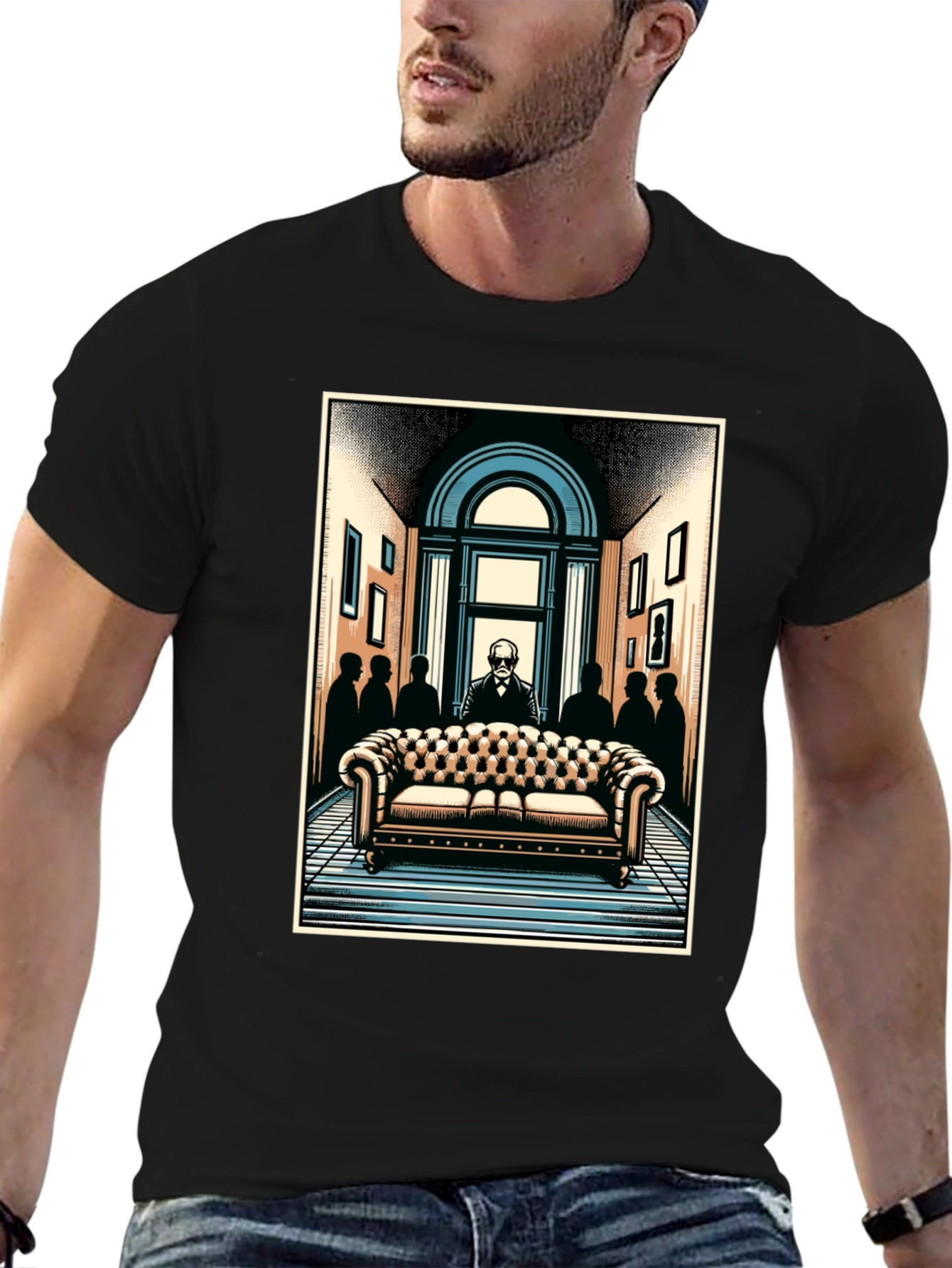 Psychiatrist Couch Graphic Tee - Black T-Shirt