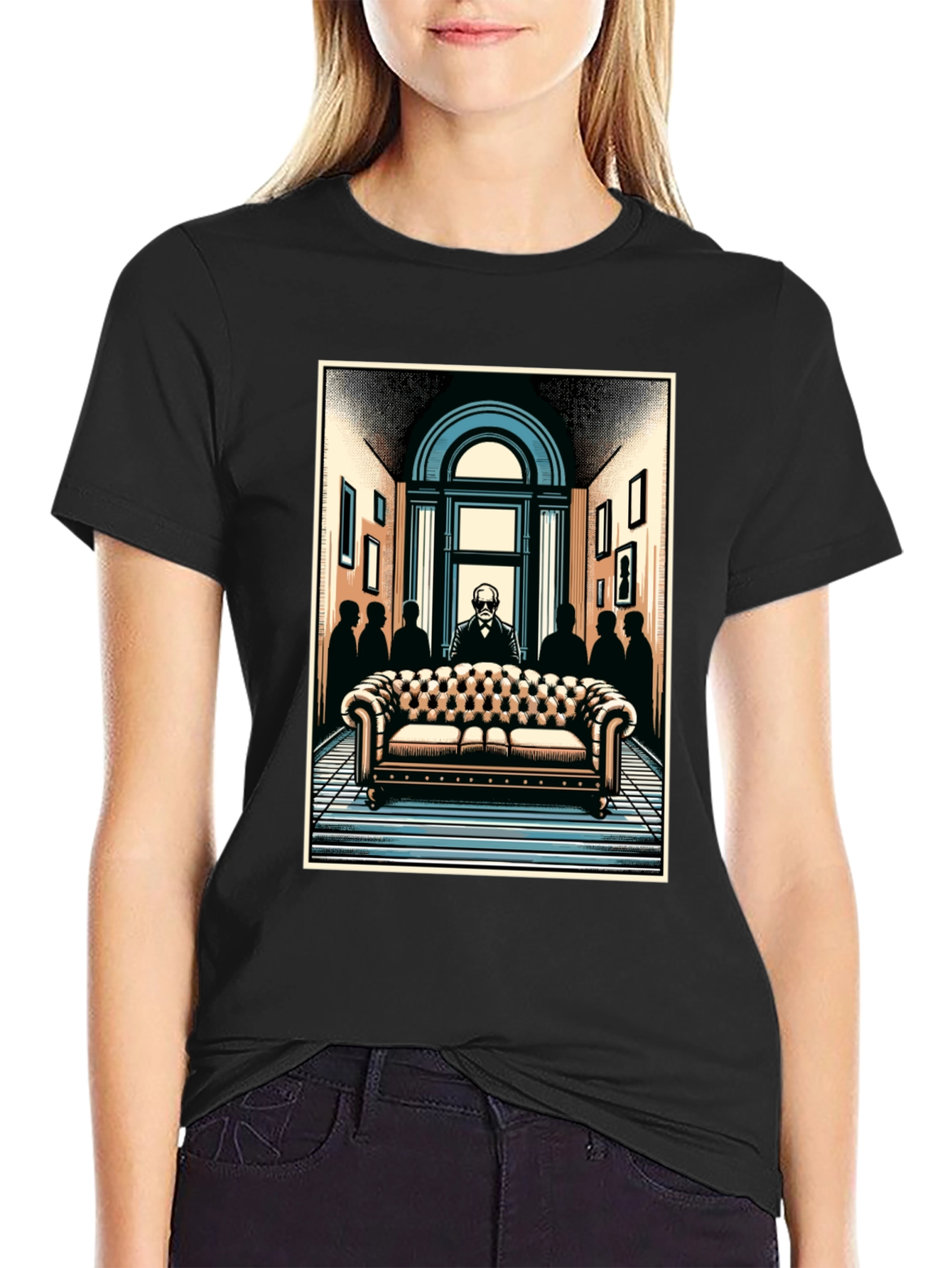 Psychiatrist Couch Graphic Tee - Black T-Shirt