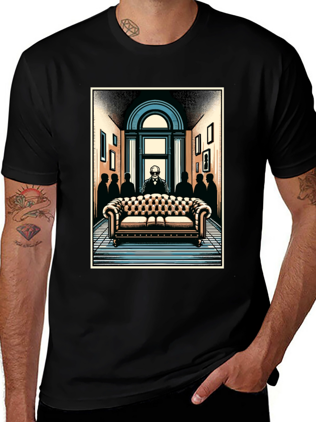 Psychiatrist Couch Graphic Tee - Black T-Shirt