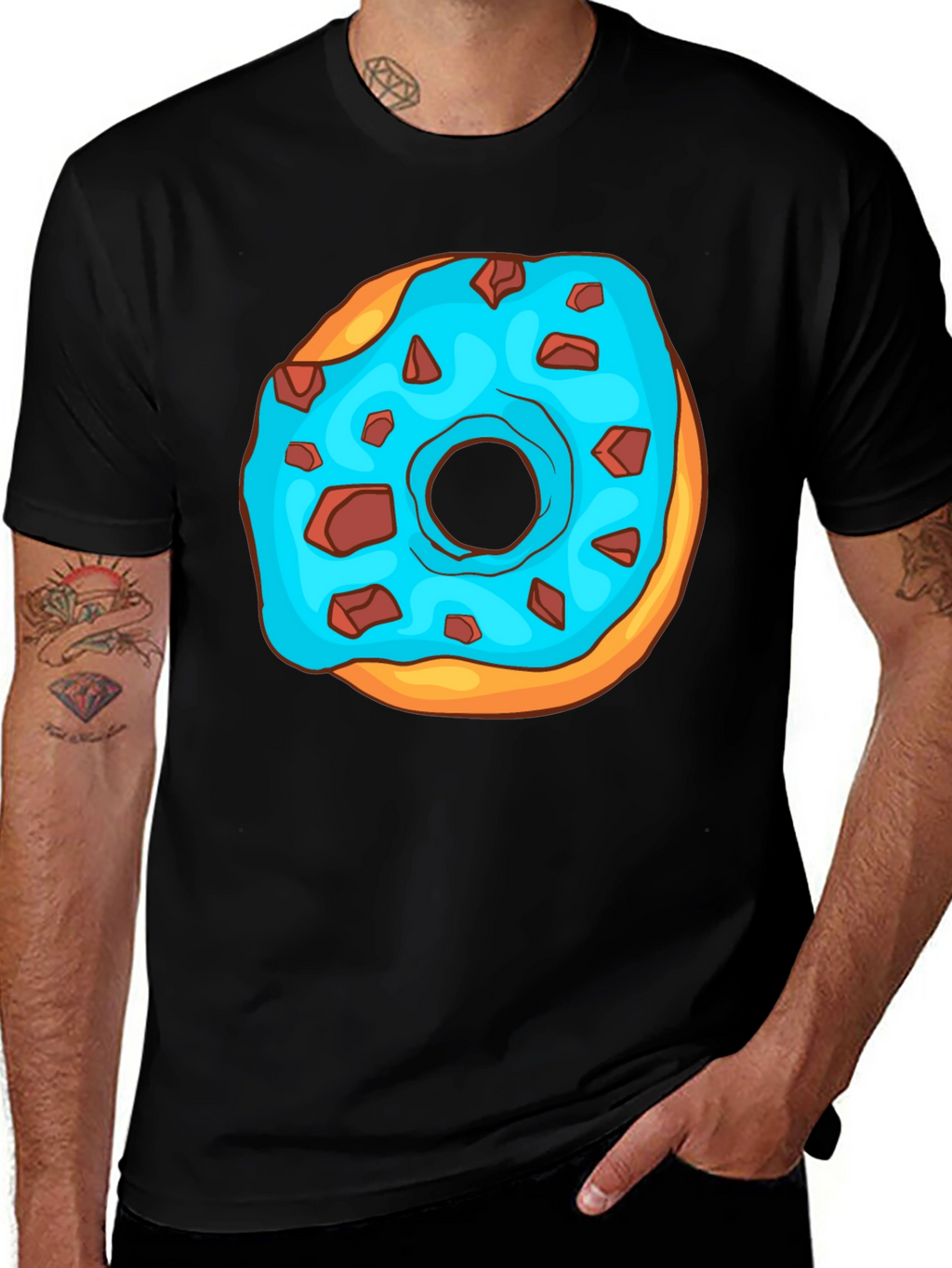 Donut Graphic T-Shirt - Funny Cartoon Design
