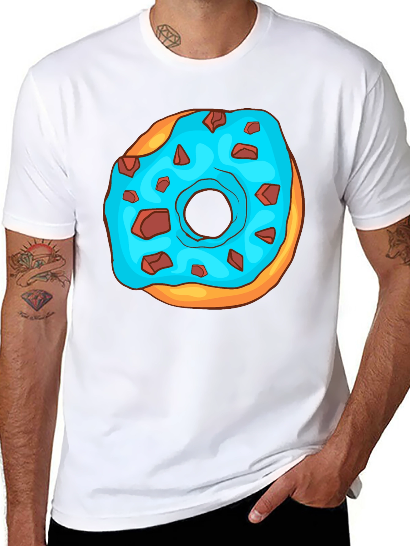 Donut Graphic T-Shirt - Funny Cartoon Design