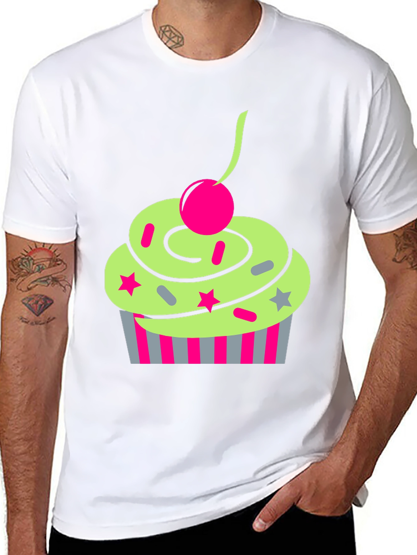 Funky Cupcake Graphic Tee - Quirky Style