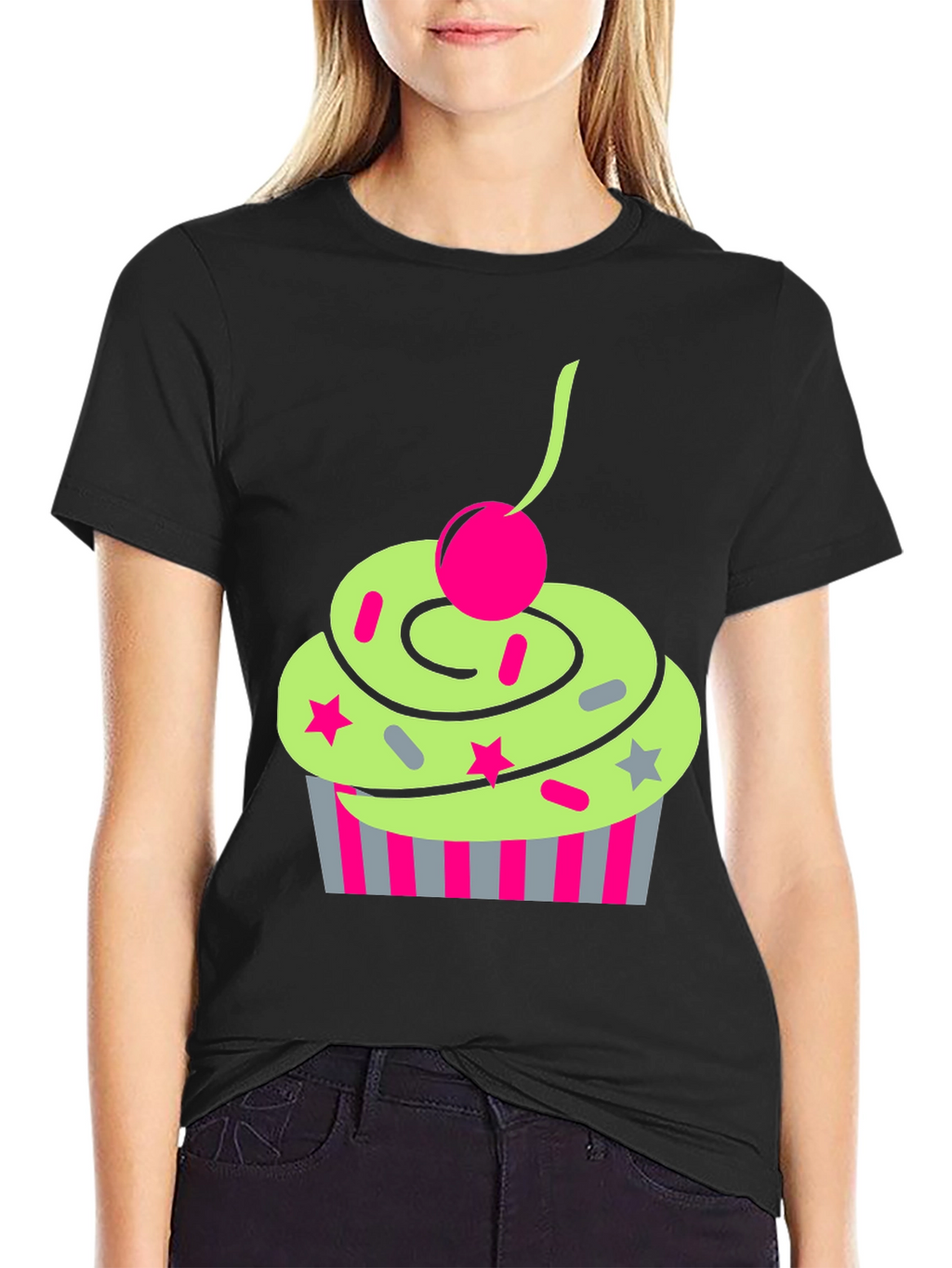 Funky Cupcake Graphic Tee - Quirky Style