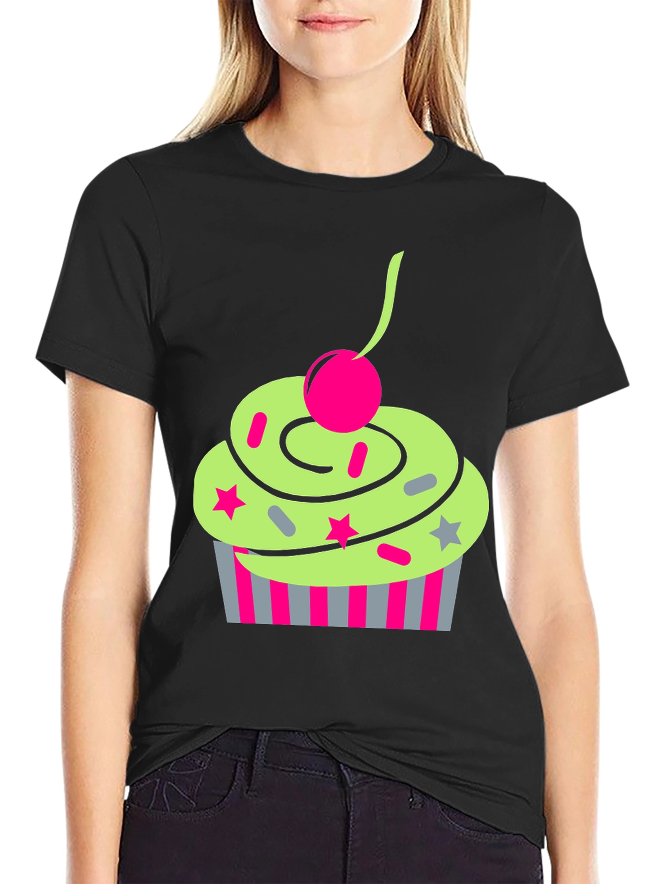 Funky Cupcake Graphic Tee - Quirky Style