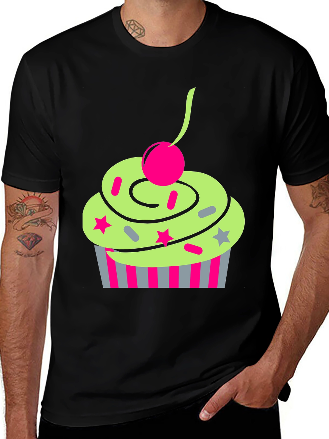 Funky Cupcake Graphic Tee - Quirky Style
