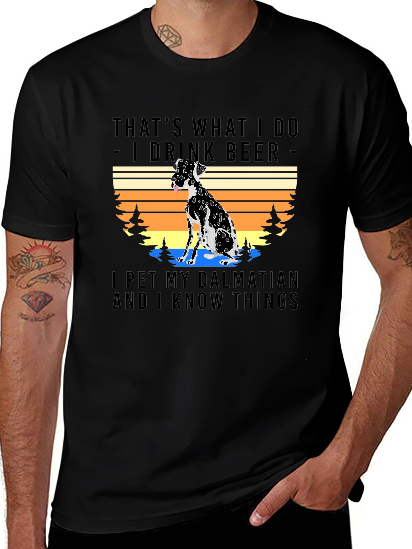 Dalmatian & Beer T-Shirt - Pet Lover Apparel