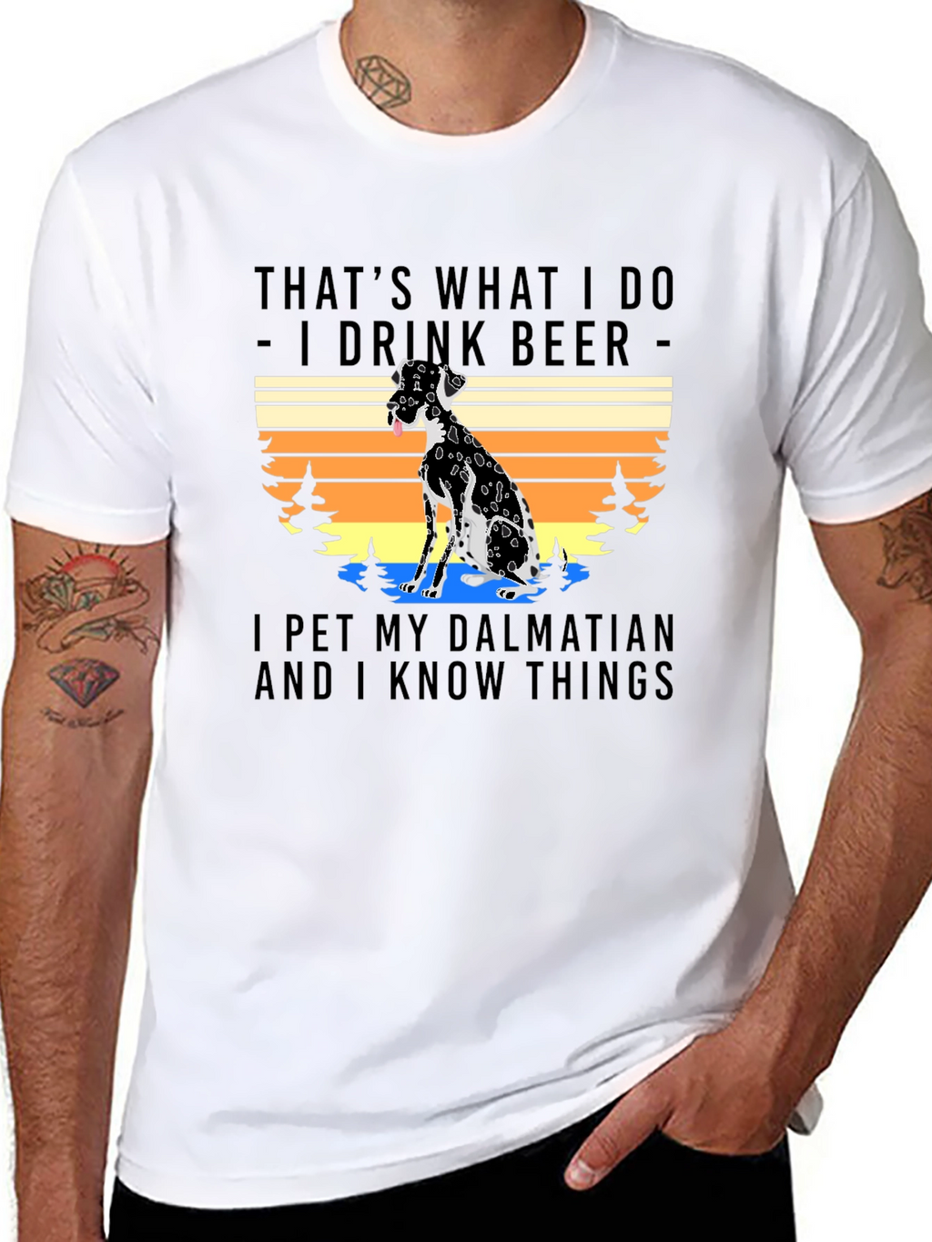 Dalmatian & Beer T-Shirt - Pet Lover Apparel