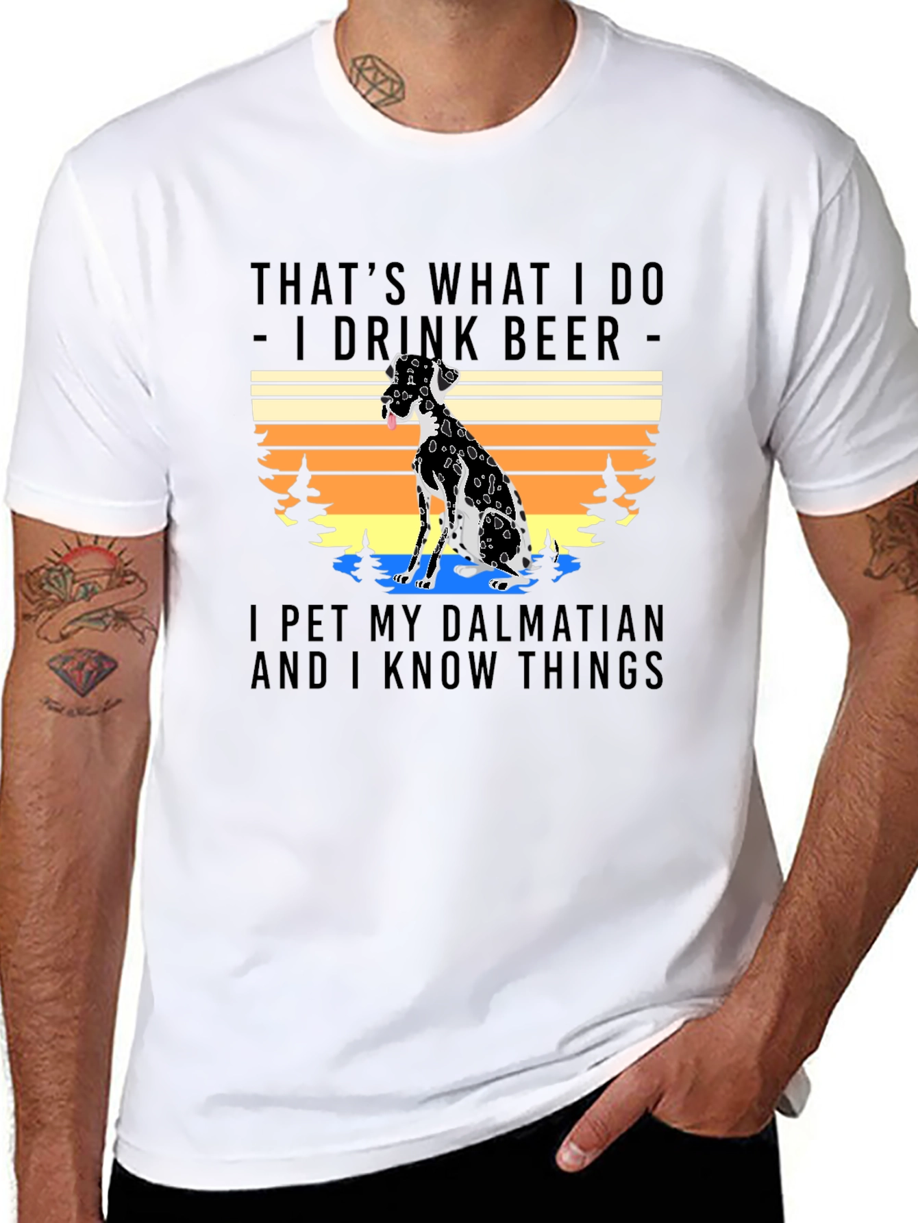 Dalmatian & Beer T-Shirt - Pet Lover Apparel
