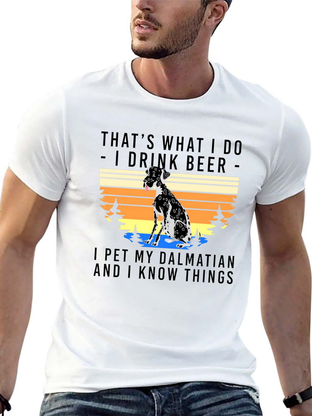 Dalmatian & Beer T-Shirt - Pet Lover Apparel