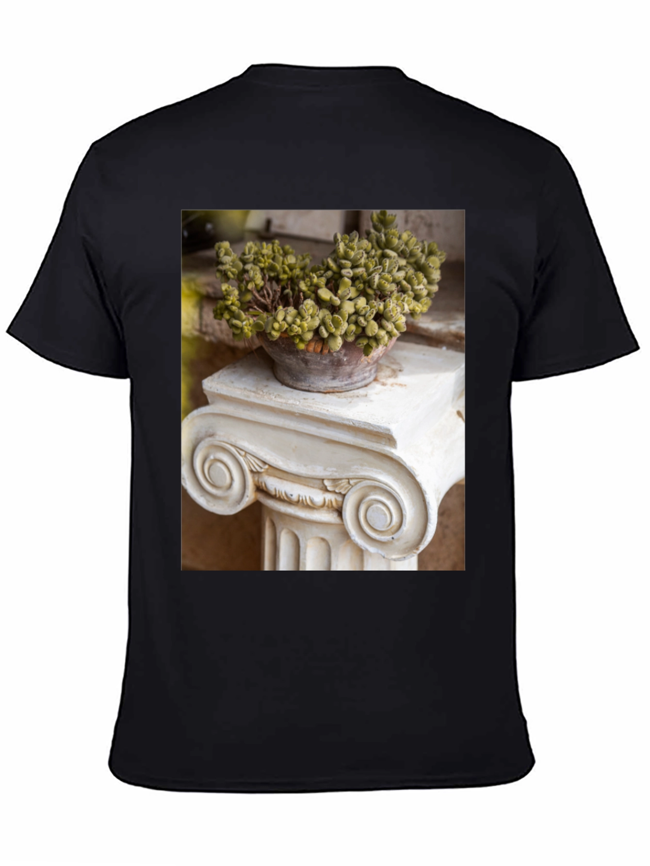 Plant on Column Black T-Shirt