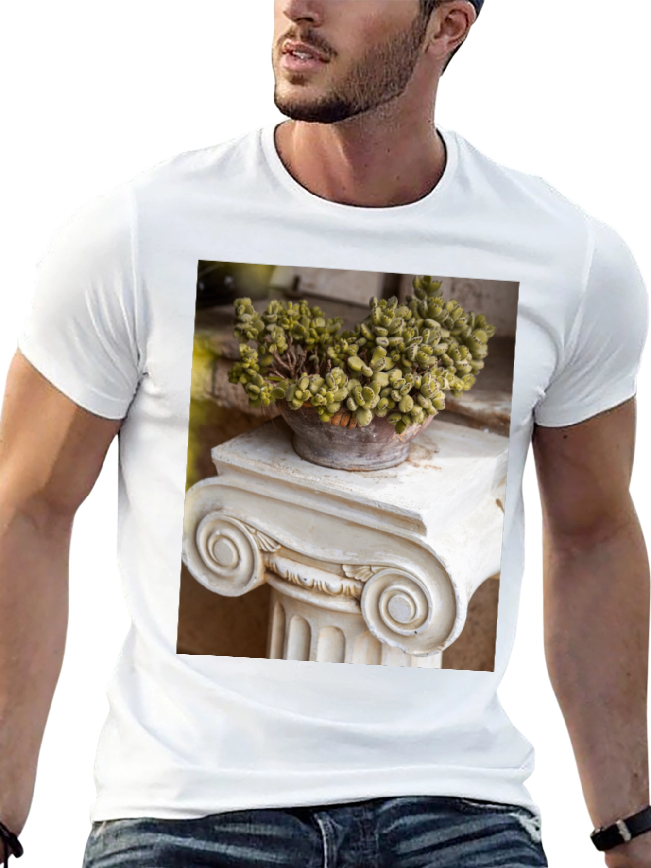 Plant on Column Black T-Shirt