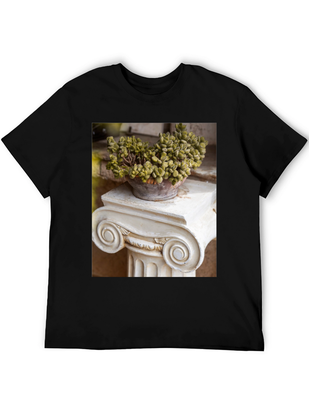 Plant on Column Black T-Shirt