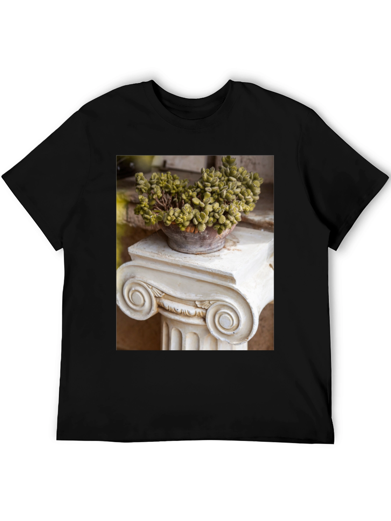 Plant on Column Black T-Shirt