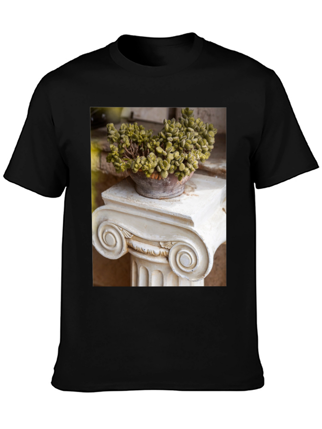 Plant on Column Black T-Shirt