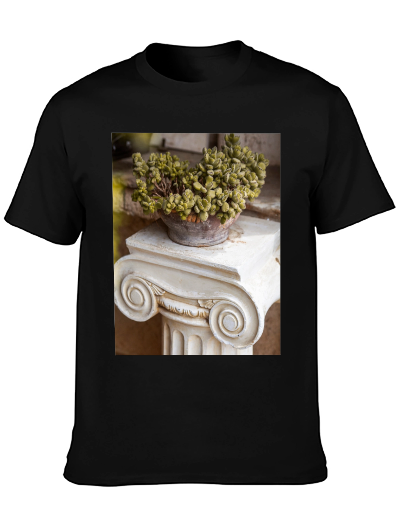 Plant on Column Black T-Shirt