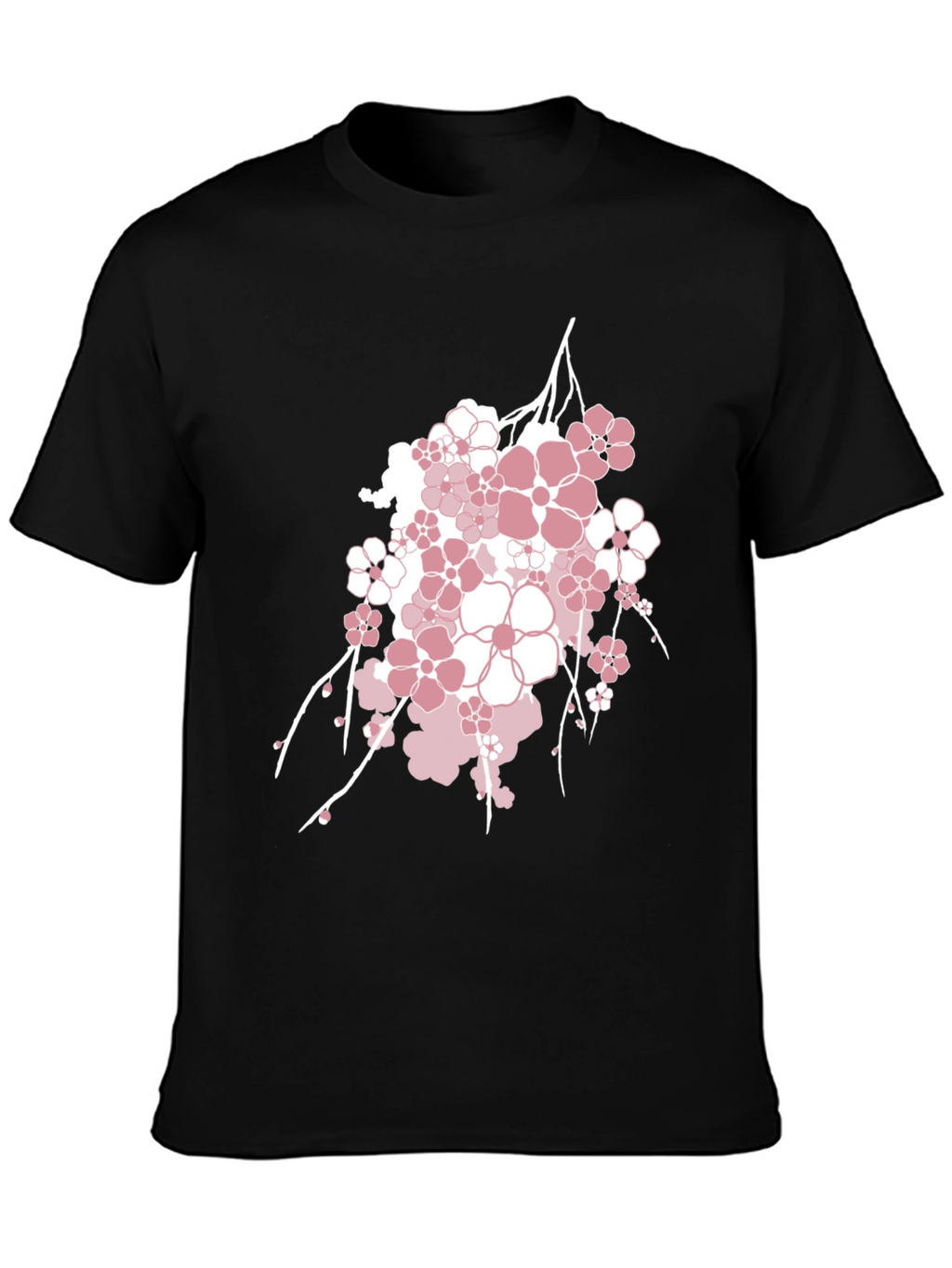 Blossom Graphic Tee - Stylish Mens Black T-Shirt