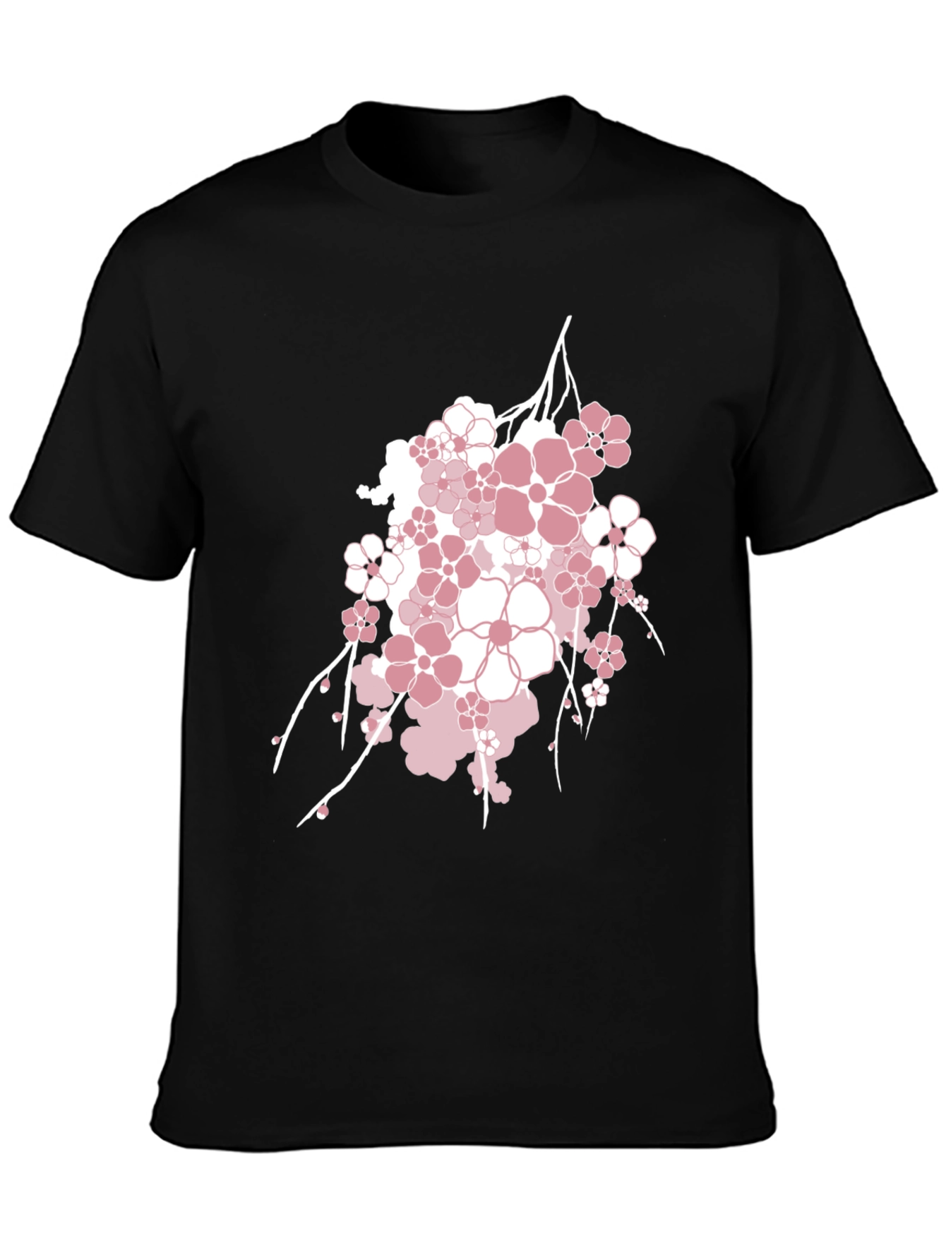 Blossom Graphic Tee - Stylish Mens Black T-Shirt