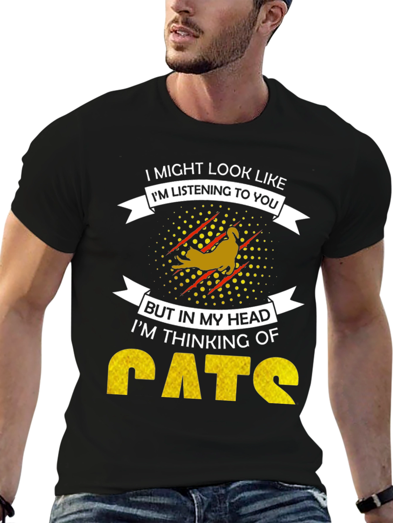 Funny Cat Lover T-Shirt - Im Thinking of Cats