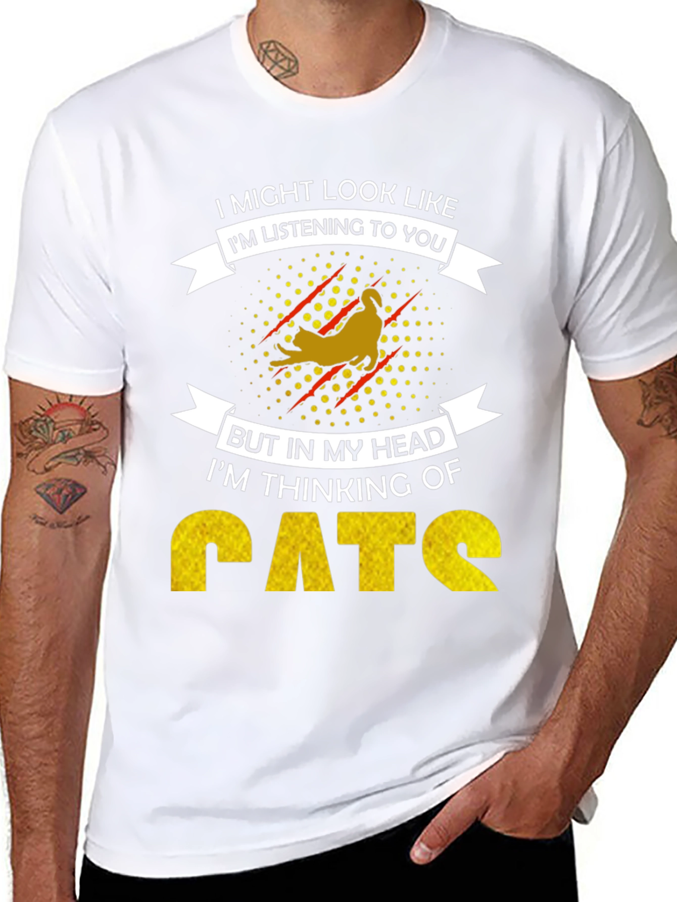 Funny Cat Lover T-Shirt - Im Thinking of Cats