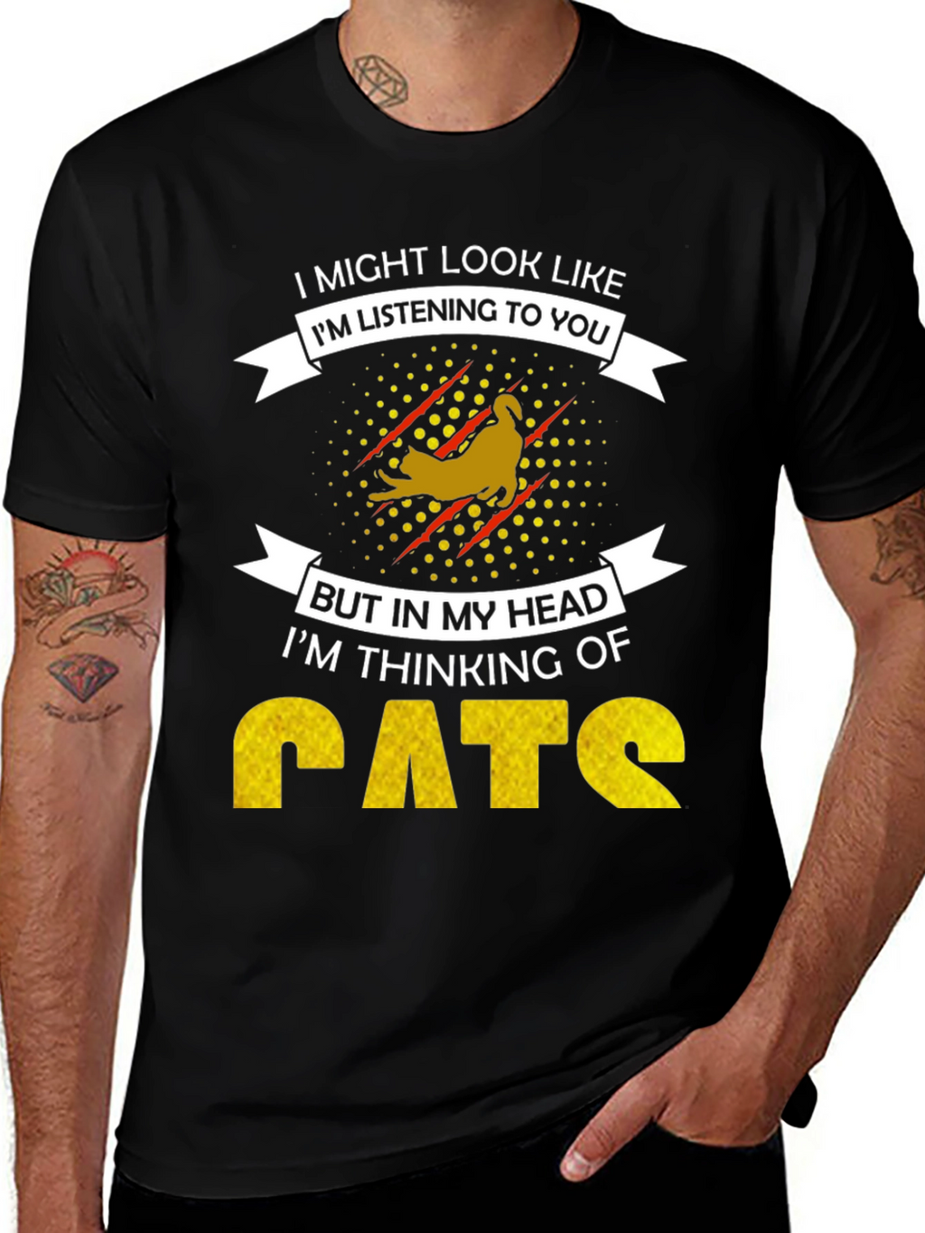 Funny Cat Lover T-Shirt - Im Thinking of Cats