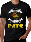 Funny Cat Lover T-Shirt - Im Thinking of Cats