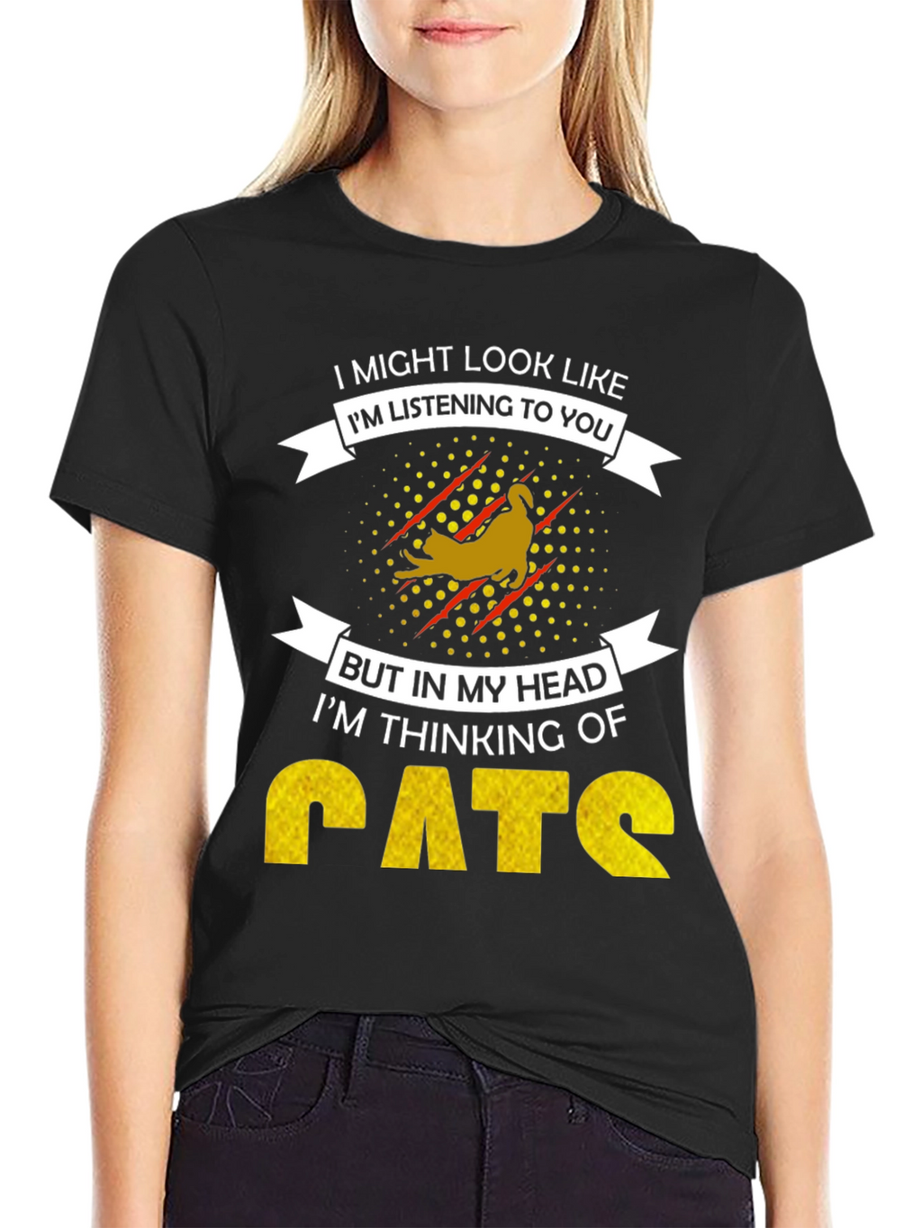 Funny Cat Lover T-Shirt - Im Thinking of Cats