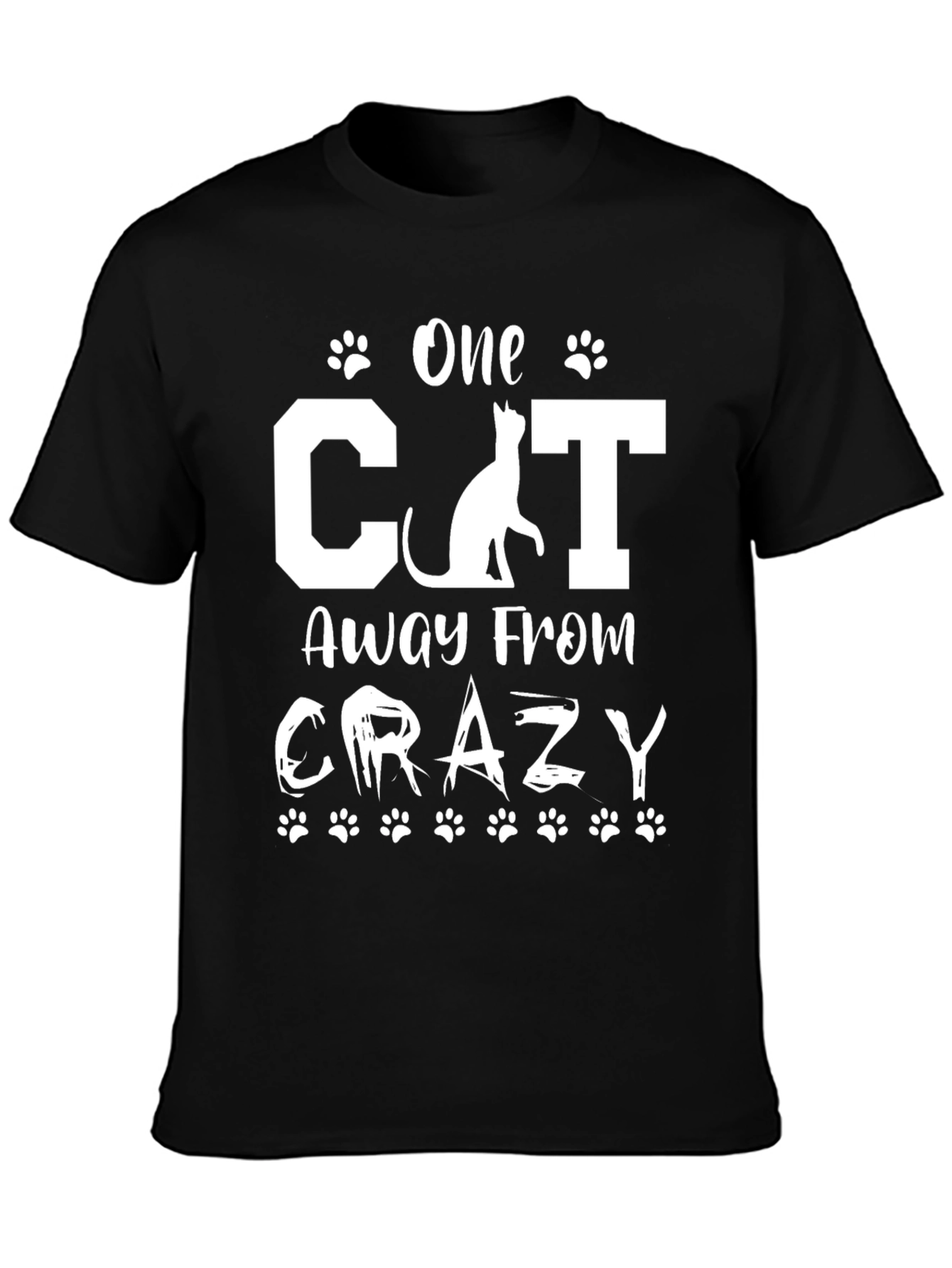 One Cat Away From Crazy Graphic T-Shirt
