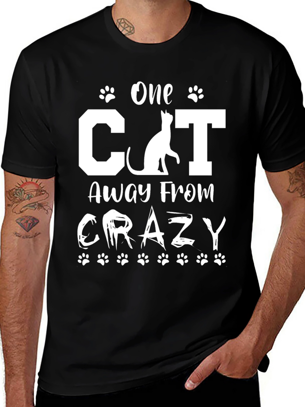 One Cat Away From Crazy Graphic T-Shirt