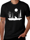Rabbit in Woods Black T-Shirt