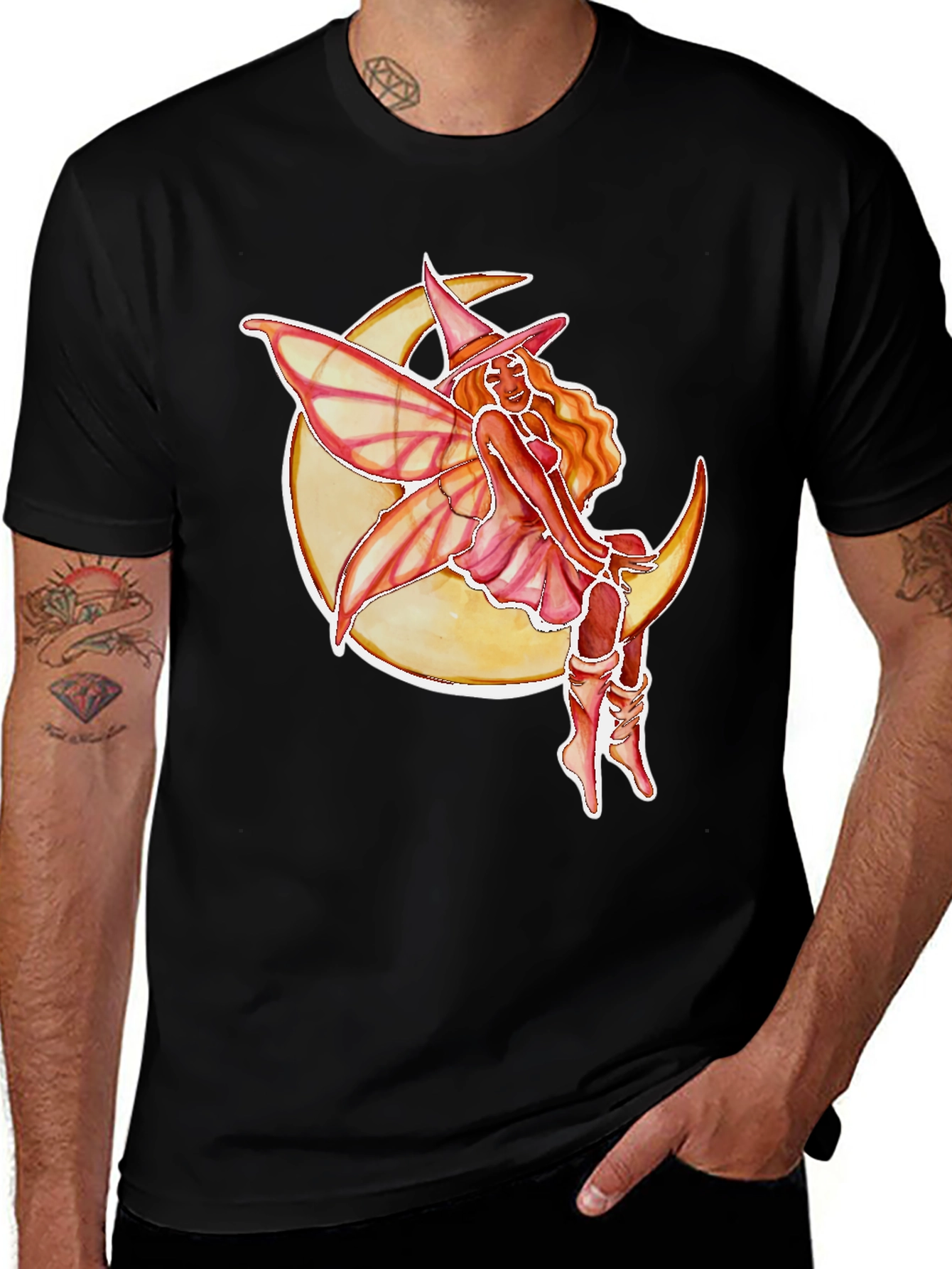 Moon Fairy Black T-Shirt