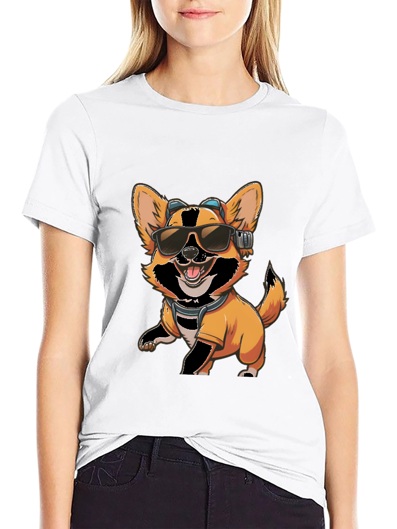 Cool Dog T-Shirt - Corgi with Sunglasses